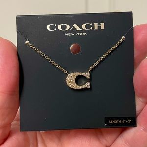 NWT Coach Pave Signature Necklace